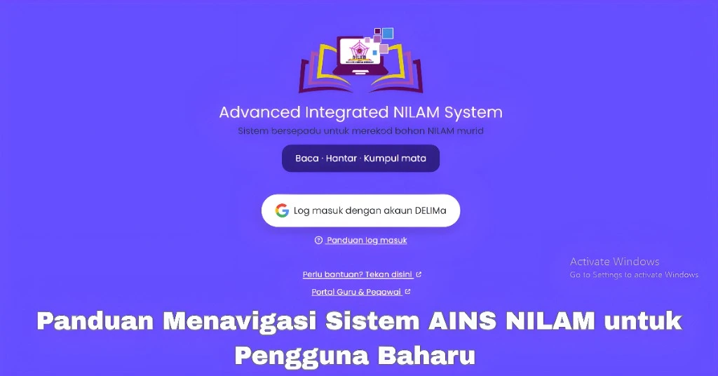 Sistem AINS NILAM untuk Pengguna Baharu