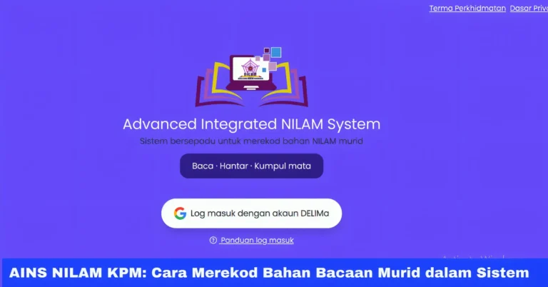 AINS NILAM KPM: Cara Merekod Bahan Bacaan Murid dalam Sistem