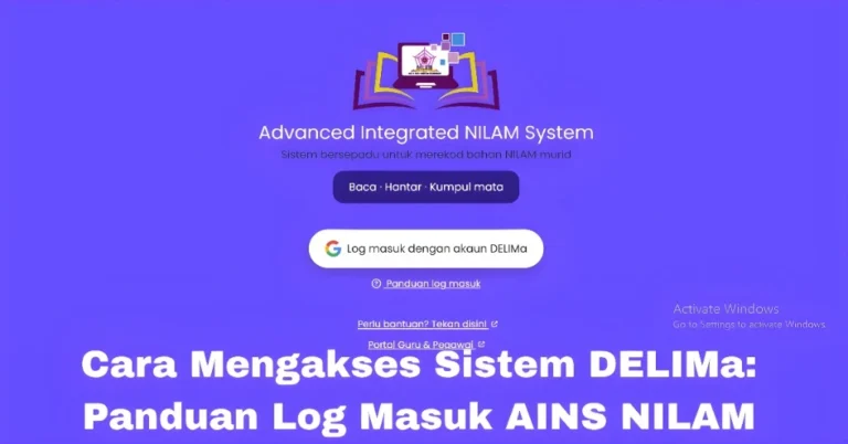 Cara Mengakses Sistem DELIMa: Panduan Log Masuk AINS NILAM