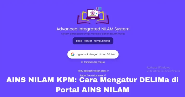 AINS NILAM KPM: Cara Mengatur DELIMa di Portal AINS NILAM
